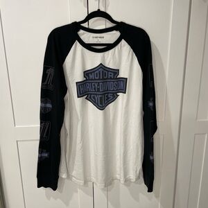 Harley-Davidson Mens Bar & Shield Long Sleeve Raglan Top